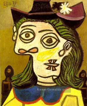 Tête de femme au chapeau mauve 1939 kubistisch Ölgemälde